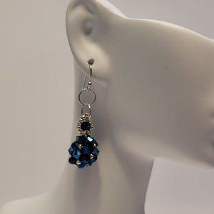 Hand Beaded Swarovski Ball Earrings